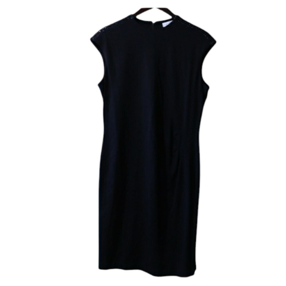 Calvin Klein Black Sequin Career Business Casual Corporate Goth Dress 12